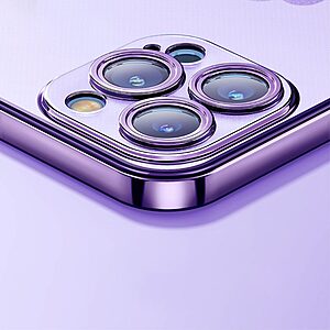 Θήκη iPhone 14 Pro Max ROCK Series Thin Frame Πλάτη από Premium TPU με μεταλιζέ περίβλημα μαύρο - Image 4