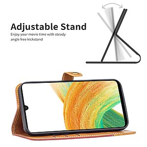 Θήκη Samsung Galaxy A13 5G / A04s BINFEN COLOR Leather Wallet Double Stitching Lines με βάση στήριξης, υποδοχές καρτών και μαγνητικό κούμπωμα κόκκινο - Image 3