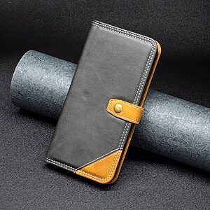 Θήκη Samsung Galaxy A13 5G / A04s BINFEN COLOR Leather Wallet Double Stitching Lines με βάση στήριξης, υποδοχές καρτών και μαγνητικό κούμπωμα μαύρο - Image 4