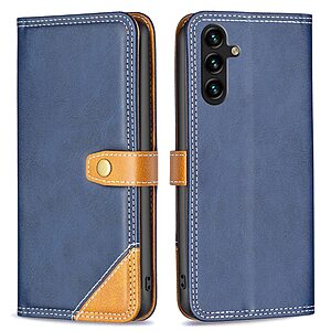 Θήκη Samsung Galaxy A13 5G BINFEN COLOR Leather Wallet Double Stitching Lines με βάση στήριξης