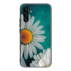 Θήκη Samsung Galaxy A13 5G OEM σχέδιο Daisies με πλάτη από Tempered Glass και εσωτερικό TPU