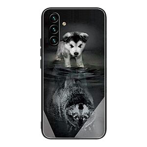 Θήκη Samsung Galaxy A13 5G OEM σχέδιο Dog Reflection με πλάτη από Tempered Glass και εσωτερικό TPU