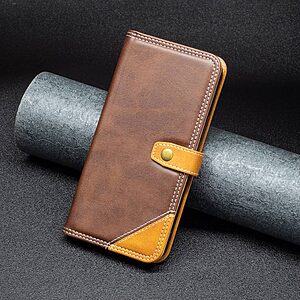 Θήκη Samsung Galaxy M33 5G BINFEN COLOR Leather Wallet Double Stitching Lines με βάση στήριξης, υποδοχές καρτών και μαγνητικό κούμπωμα καφέ - Image 4