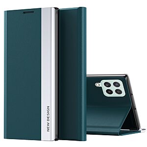 Θήκη Samsung Galaxy M33 5G New Design Invisible Magnet Leather Stand Cover με μαγνητικό κούμπωμα από συνθετικό δέρμα πράσινο