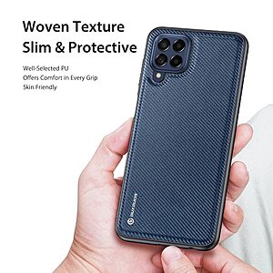 Θήκη Samsung Galaxy M33 5G DUX DUCIS Fino Series 2 πλάτη από ύφασμα με εσωτερικό Premium TPU μπλε - Image 4