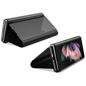 Θήκη Samsung Galaxy Z Fold4 5G OEM Mirror Surface View Stand Case Cover Flip Window μωβ - Image 3