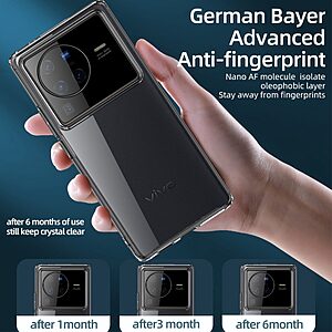 Θήκη Vivo X80 Pro 5G FUKELAI Fukelai Crystal Clear Series Silicone Sockproof Transparent Πλάτη TPU μαύρο - Image 5