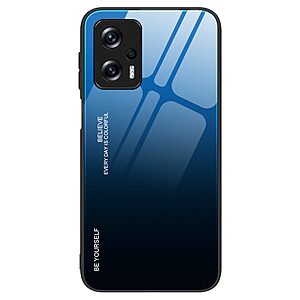 Θήκη Xiaomi Poco X4 GT 5G OEM Gradient Color Laser Carving Tempered Glass Πλάτη TPU μαύρο / μπλε