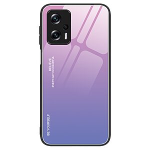 Θήκη Xiaomi Poco X4 GT 5G OEM Gradient Color Laser Carving Tempered Glass Πλάτη TPU μωβ