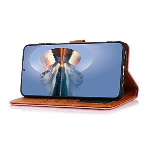 Θήκη Xiaomi Redmi 10A KHAZNEH Leather Wallet Golden Clasp με βάση στήριξης, υποδοχές καρτών και μαγνητικό κούμπωμα ροζ χρυσό - Image 3