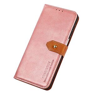 Θήκη Xiaomi Redmi 10A KHAZNEH Leather Wallet Golden Clasp με βάση στήριξης, υποδοχές καρτών και μαγνητικό κούμπωμα ροζ χρυσό - Image 4