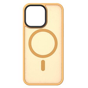 Θήκη iPhone 14 Pro ZGA Magnetic Series Matte Hybrid συμβατό με MagSafe φορτιστή Transparent Πλάτη TPU πορτοκαλί