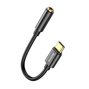 Adapter μετατροπέας ακουστικών Baseus L54 USB-C σε 3.5mm audio jack DAC 24 bit 48 KHz black (CATL54-01) μαύρο