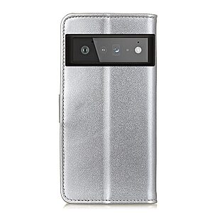 Θήκη Google Pixel 6 Pro 5G Mad Mask Leather Wallet Case με βάση στήριξης, υποδοχές καρτών και μαγνητικό κούμπωμα Flip Wallet από συνθετικό δέρμα ασημί - Image 3
