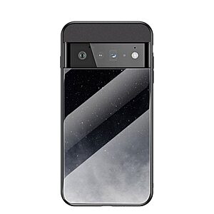 Θήκη Google Pixel 6 Pro 5G OEM σχέδιο Starry Moon με πλάτη από Tempered Glass και εσωτερικό TPU μαύρο