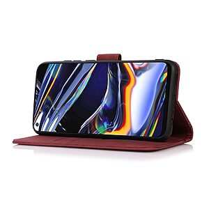 Θήκη Google Pixel 6A 5G KHAZNEH Litchi Skin Texture Leather με βάση στήριξης, υποδοχές καρτών και μαγνητικό κούμπωμα κόκκινο - Image 4