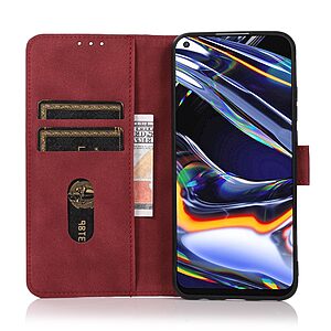 Θήκη Google Pixel 6A 5G KHAZNEH Litchi Skin Texture Leather με βάση στήριξης, υποδοχές καρτών και μαγνητικό κούμπωμα κόκκινο - Image 5