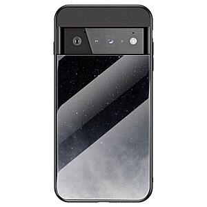 Θήκη Google Pixel 7 Pro 5G OEM σχέδιο Starry Moon με πλάτη από Tempered Glass και εσωτερικό TPU μαύρο