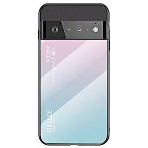 Θήκη Google Pixel 7 Pro 5G OEM Gradient Color Laser Carving Tempered Glass Πλάτη TPU ροζ