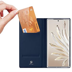 Θήκη Honor 70 5G DUX DUCIS Skin Pro Series με βάση στήριξης, υποδοχή καρτών και μαγνητικό κούμπωμα Flip Wallet από συνθετικό δέρμα και TPU μπλε - Image 3