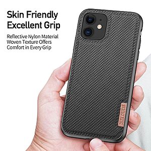 Θήκη iPhone 11 DUX DUCIS Fino Series πλάτη από ύφασμα με εσωτερικό Premium TPU μαύρο - Image 5
