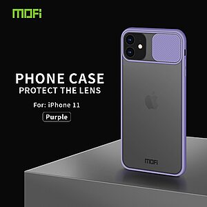 Θήκη iPhone 11 MOFI Camshield Series πλάτη με προστασία για την κάμερα από σκλήρό Premium TPU μωβ - Image 2