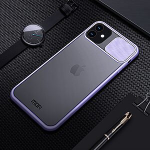 Θήκη iPhone 11 MOFI Camshield Series πλάτη με προστασία για την κάμερα από σκλήρό Premium TPU μωβ - Image 3