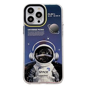 Θήκη iPhone 14 Plus Mad Mask σχέδιο Astronaut Spaceman με προστατευτικό περίβλημα κάμερας και Πλάτη από σκληρό πλαστικό μαύρο