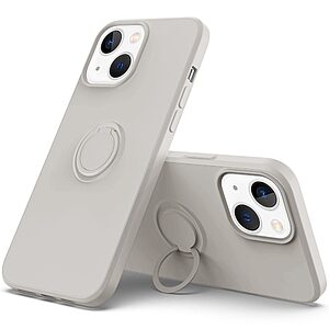 Θήκη iPhone 14 Plus OEM Ultra Thin Matte Premium Πλάτη με ημίσκληρο TPU και δαχτυλίδι στήριξης γκρι