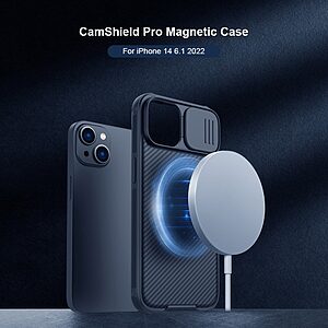 Θήκη iPhone 14 Plus NiLLkin Camshield Liquid MagSafe Series Πλάτη με προστασία για την κάμερα από σκλήρό Premium TPU μαύρο - Image 3