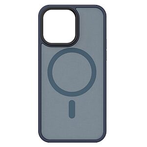Θήκη iPhone 14 Plus ZGA Magnetic Series Matte Hybrid συμβατό με Magsafe φορτιστή Transparent Πλάτη TPU μπλε