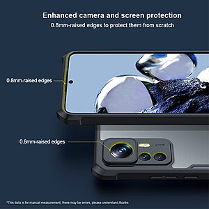 Θήκη Xiaomi 12T 5G XUNDD Hybrid Sockproof Transparent πλάτη από αντικραδασμικό TPU μαύρο - Image 4