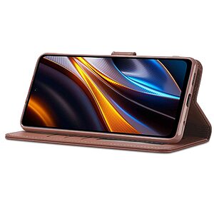 Θήκη Xiaomi Poco M5 LC.IMEEKE PU Leather Series με βάση στήριξης, υποδοχές καρτών και μαγνητικό κούμπωμα καφέ - Image 3