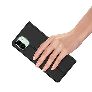 Θήκη Xiaomi Redmi A1 / A2 DUX DUCIS Skin Pro Series με βάση στήριξης, υποδοχή καρτών και μαγνητικό κούμπωμα Flip Wallet από συνθετικό δέρμα και TPU μαύρο - Image 5