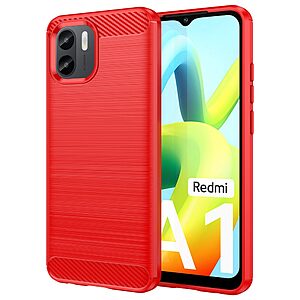 Θήκη Xiaomi Redmi A1 Mad Mask Brushed TPU Carbon Πλάτη κόκκινο