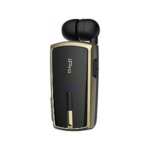 Ακουστικό Bluetooth iPro RH120 Retractable Μαύρο-χρυσό (RH120BGO)