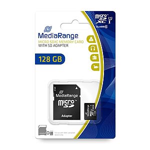 Κάρτα Μνήμης MediaRange Micro SDXCI Class 10 UHS-1 With SD Adaptor 128 GB (eXtended Capacity)