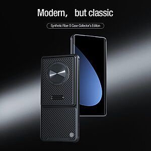 Θήκη Huawei Mate 50 Pro NiLLkin Synthetic Fiber S Series Πλάτη με προστασία για την κάμερα από σκλήρό Premium TPU μαύρο - Image 5