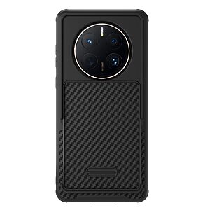 Θήκη Huawei Mate 50 Pro NiLLkin Camshield Carbon Fiber Series Πλάτη με προστασία για την κάμερα από σκλήρό Premium TPU μαύρο