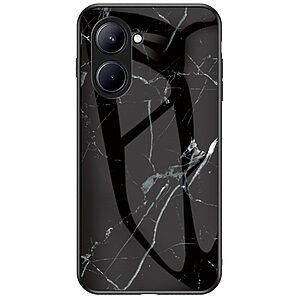 Θήκη Realme C33 OEM σχέδιο Marble με Πλάτη Tempered Glass TPU μαύρο