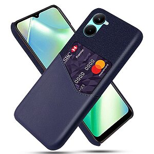 Θήκη Realme C33 OEM Πλάτη υφασμάτινη με υποδοχές καρτών και αντικραδασμικό Premium TPU μπλε