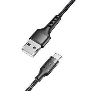 Καλώδιο φόρτισης & μεταφοράς δεδομένων VEGER AC03 USB 2.0 σε type-C 5A fast charging με ενίσχυμενες άκρες Anti-Bending 1.20m μαύρο
