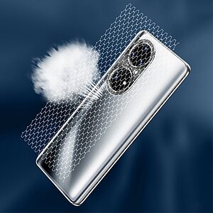 Θήκη Huawei P50 Pro Mad Mask από Premium κεραμικό γυαλί Ultra Thin Matte με προστασία κάμερας Raised lip Πλάτη TPU ασημί - Image 5