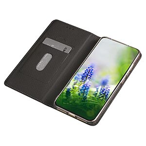 Θήκη TCL 405 / 406 / 408 IDEWEI PU Foldable Series v2 με βάση στήριξης, υποδοχή καρτών και μαγνητικό κούμπωμα Flip Wallet από συνθετικό δέρμα και εσωτερικό TPU μαύρο - Image 3