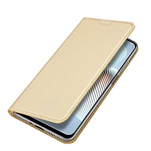 Θήκη Xiaomi Poco M4 5G DUX DUCIS Skin Pro Series με βάση στήριξης, υποδοχή καρτών και μαγνητικό κούμπωμα Flip Wallet από συνθετικό δέρμα και TPU χρυσό - Image 4