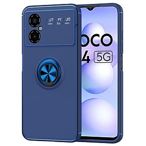 Θήκη Xiaomi Poco M4 5G OEM Magnetic Ring Kickstand / Μαγνητικό δαχτυλίδι / Βάση στήριξης TPU μπλε
