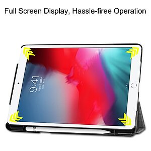 Θήκη Tri-Fold Flip Cover με υφασμάτινη επένδυση για iPad (2019/2020/2021) 10.2" και ειδική θέση για πενάκι σε χρώμα γκρι - Image 4