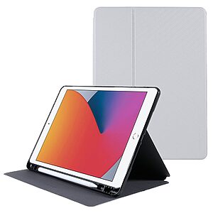 Θήκη X-LEVEL KEVLAR Series Flip Cover για iPad (2019/2020/2021) 10.2" / iPad Pro (2017) / iPad Air (2019) 10.5" με ειδική θέση για πενάκι από TPU και ενισχυμένη εσωτερική πλάτη σε χρώμα λευκό