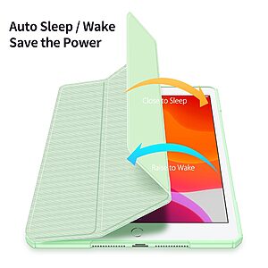 Θήκη Dux Ducis Toby Series Tri-Fold Flip Cover για iPad (2019/2020/2021) 10.2" με ειδική θέση για πενάκι και διάφανη ενισχυμένη πλάτη σε χρώμα πράσινο ανοιχτό - Image 5