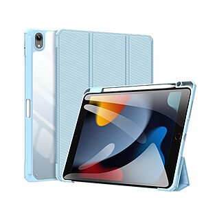 Θήκη Dux Ducis Toby Series Tri-Fold Flip Cover για iPad (2022) 10.9" με ειδική θέση για πενάκι και διάφανη ενισχυμένη πλάτη σε χρώμα γαλάζιο